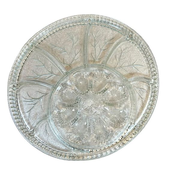 Indiana Glass Clear Pebble Leaf, Tree of life, Deviled Egg, Serving Tray… - Picture 6 of 10